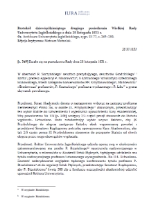 Minutes of the Ninety-Second Session of the Great Council of the Jagiellonian University of 28 November 1831