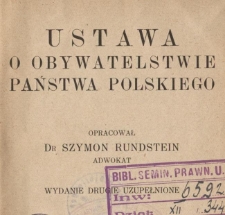 Ustawa o obywatelstwie Państwa Polskiego