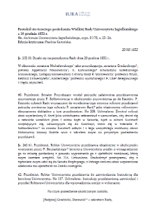 Minutes of the One Hundred and Third Session of the Great Council of the Jagiellonian University of 20 December 1832