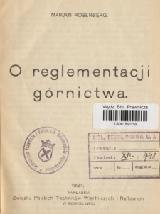 O reglementacji g&oacute;rnictwa