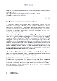 Minutes of the One Hundred and Fifth Session of the Great Council of the Jagiellonian University of 28 February 1833