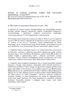 Minutes of the One Hundred and Seventh Session of the Great Council of the Jagiellonian University of 18 May 1833