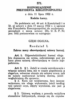 Penal Code in 19th and 20th Century